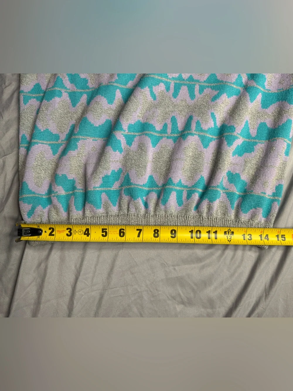 VTG Lorano Pullover Sweater Cosby Abstract Wave Pattern TealLavender Grandpacore